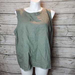 Liz Claiborne Olive Green LinenTank Top